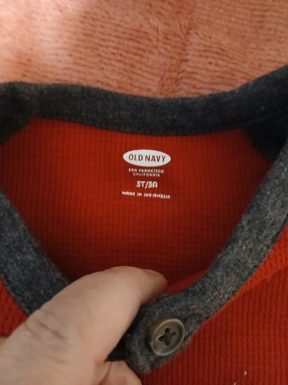 Old Navy Boys Long-Sleeve Henley Top - Red/Charcoal & Blue/Gray Set